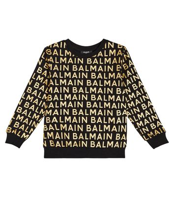 Balmain Kids Logo printed cotton sweatshirt