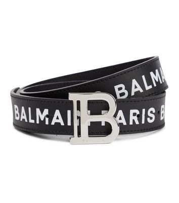 Balmain Kids Logo printed leather belt