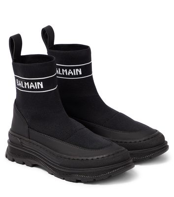 Balmain Kids Logo sock boots