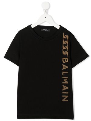 Balmain Kids logo-studded cotton T-shirt - Black