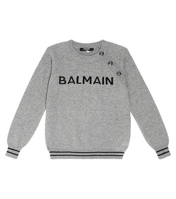 Balmain Kids Logo wool and silk sweater