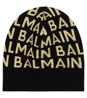 Balmain Kids Logo wool-blend beanie