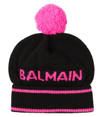Balmain Kids Logo wool cashmere beanie