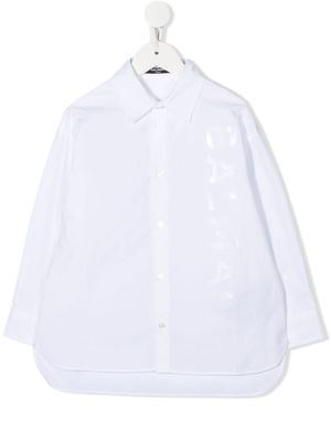 Balmain Kids long-sleeve classic-collar shirt - White