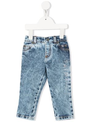 Balmain Kids mid-rise straight-leg jeans - Blue