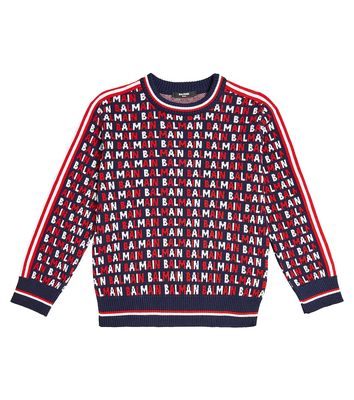 Balmain Kids Monogram crewneck cotton sweater