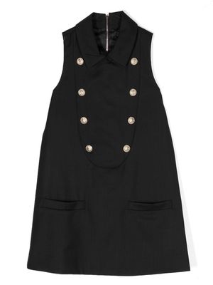 Balmain Kids panelled sleeveless dress - Black