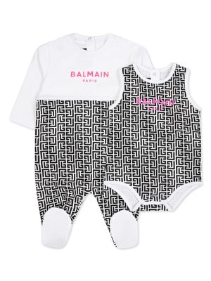 Balmain Kids PB monogram-print pyjama set - White