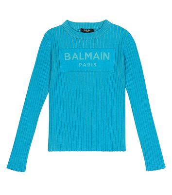 Balmain Kids Ribbed-knit cotton sweater