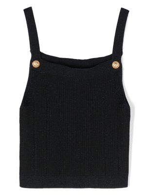 Balmain Kids ribbed-knit sleeveless top - Blue