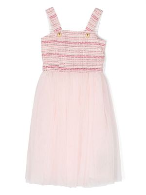 Balmain Kids sequin-embellished tulle midi dress - Pink