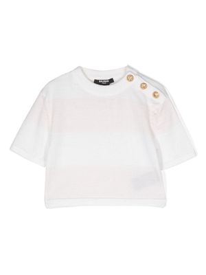 Balmain Kids short-sleeve wool T-shirt - White