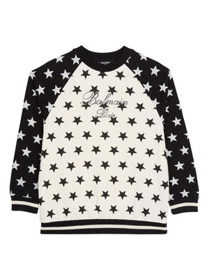 Balmain Kids Signature star-print T-shirt - White