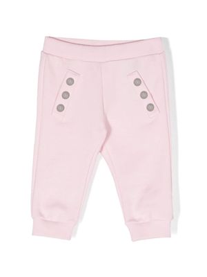 Balmain Kids straight-leg cotton track trousers - Pink