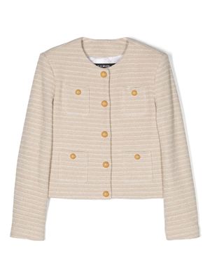 Balmain Kids striped knitted blazer - Neutrals