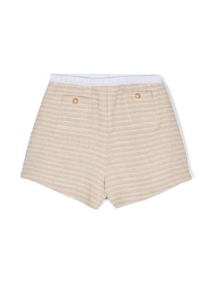 Balmain Kids striped knitted shorts - Neutrals