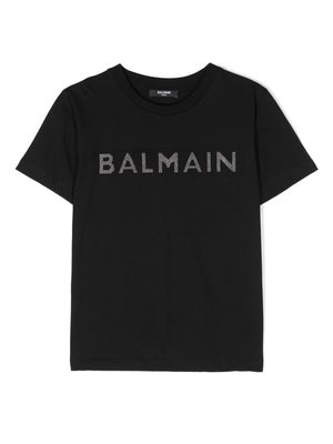 Balmain Kids stud-logo T-shirt - Black