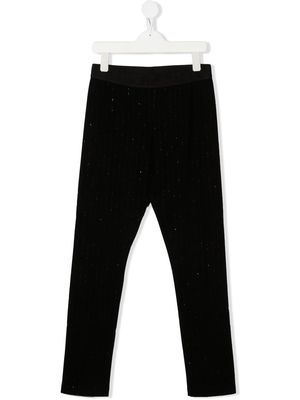 Balmain Kids TEEN stripe detail trousers - Black