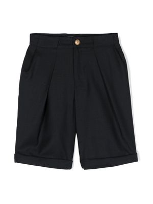 Balmain Kids turn-up wool shorts - Blue