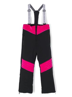 Balmain Kids velvet-panelled padded ski trousers - Black