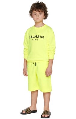 Balmain Kids Yellow Logo Sweatshirt