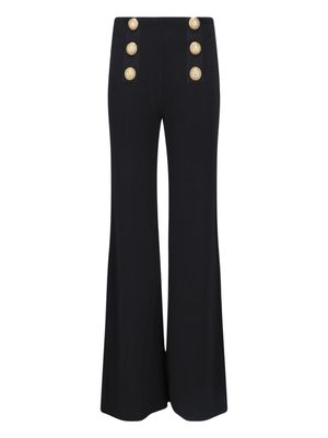 Balmain Knit Flare Pants With Six Jewel Buttons