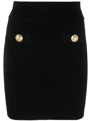 Balmain knitted mini fitted dress - Black
