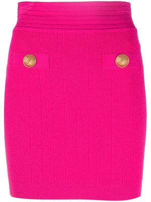 Balmain knitted mini fitted dress - Pink
