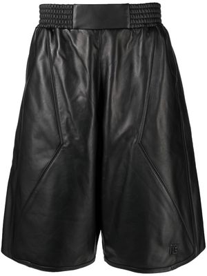 Balmain leather knee-length shorts - Black