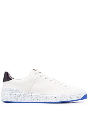 Balmain leather low-top sneakers - White