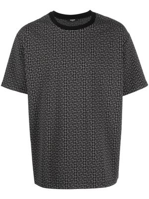 Balmain lgoo monogram T-shirt - Grey