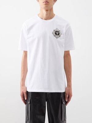 Balmain - Logo-appliqué Cotton-jersey T-shirt - Mens - White