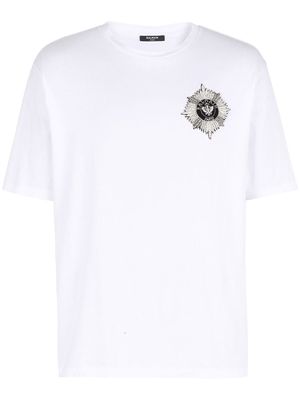 Balmain logo-appliqué cotton T-shirt - White