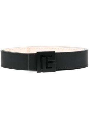 Balmain logo-buckle adjustable belt - Black