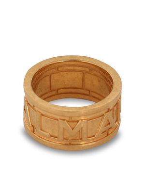 Balmain logo-debossed hammered ring - Gold