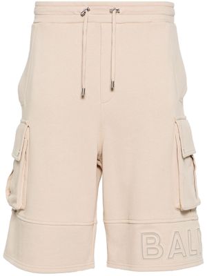 Balmain logo-embossed cargo shorts - Neutrals