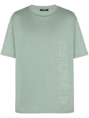 Balmain logo-embossed cotton T-shirt - Green