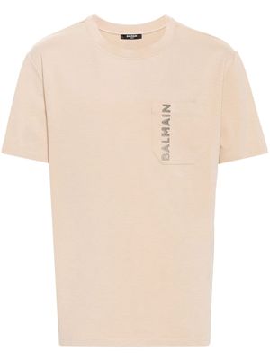 Balmain logo-embossed T-shirt - Neutrals