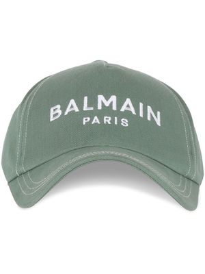 Balmain logo-embroidered cotton baseball cap - Green