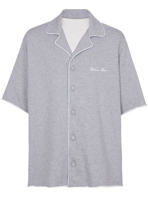 Balmain logo-embroidered cotton shirt - Grey