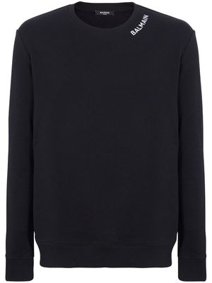 Balmain logo-embroidered organic-cotton sweatshirt - Black