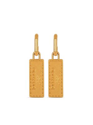 Balmain logo-engraved pendant earrings - Gold