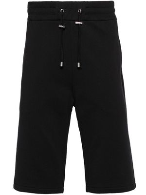 Balmain logo-flocked cotton shorts - Black