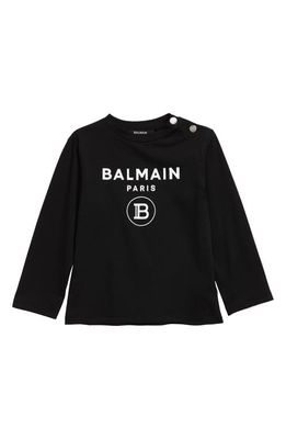 Balmain Logo Graphic Tee in Black White