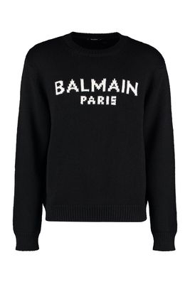 Balmain Logo Intarsia Knit Jumper