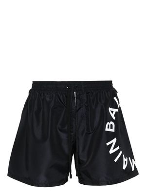 Balmain logo-jacquard swim shorts - Black