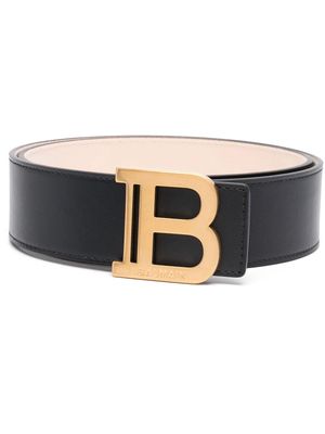 Balmain logo-lettering leather belt - Black