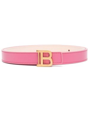 Balmain logo-lettering leather belt - Pink