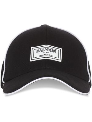 Balmain logo-patch cap - Black