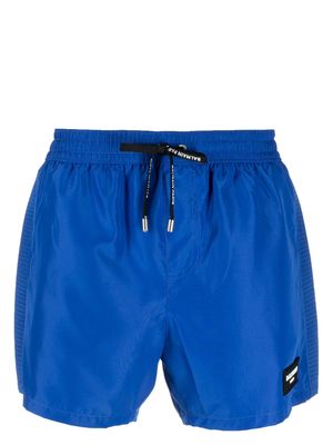 Balmain logo-patch track shorts - Blue
